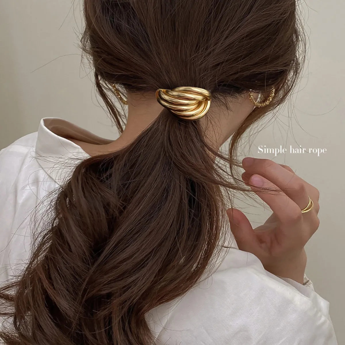 Women'S Simple Style Solid Color Alloy Hair Tie