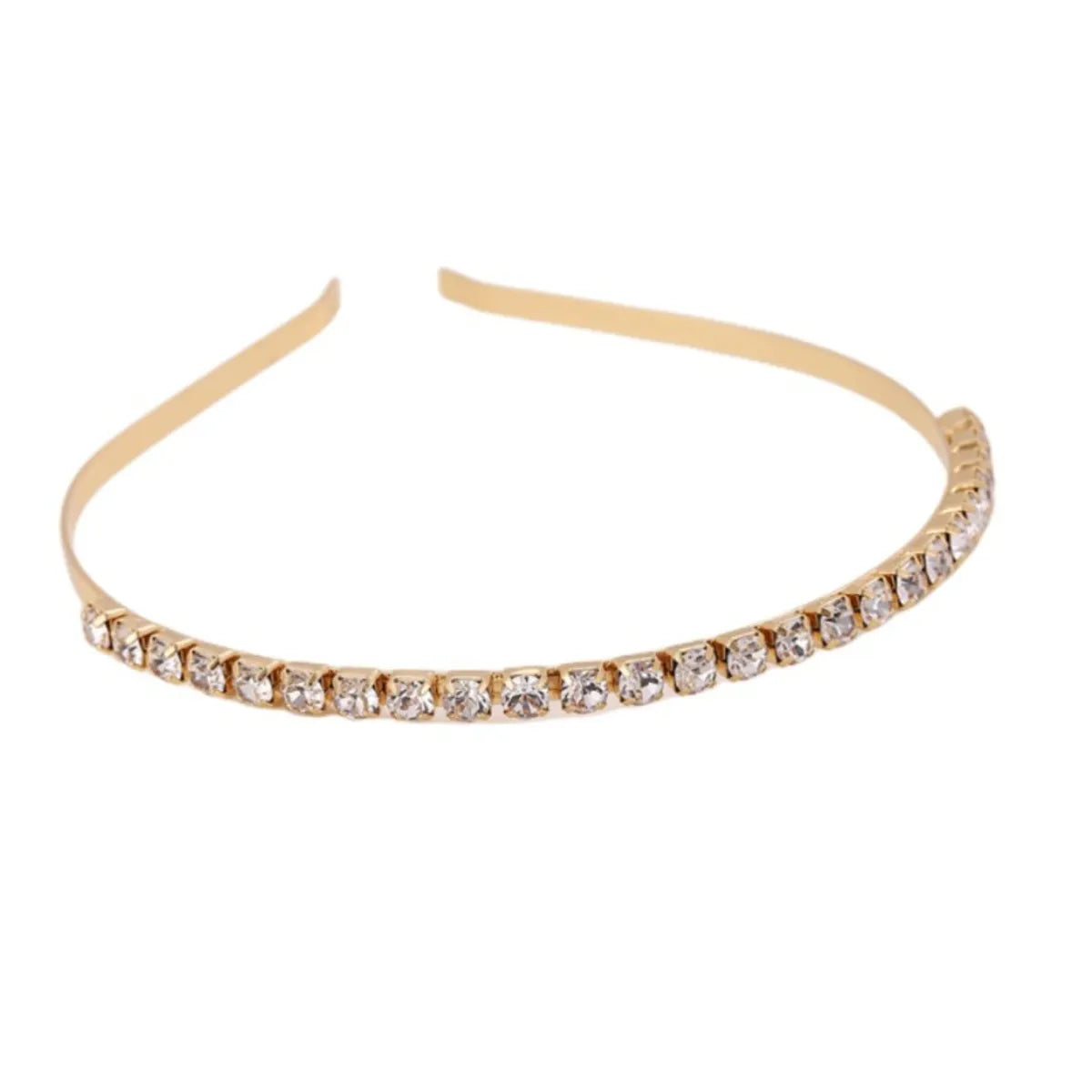 Women'S Simple Style Solid Color Alloy Plating Inlay Rhinestones Hair Band