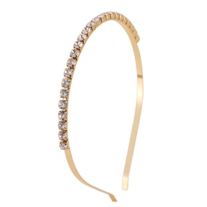 Women'S Simple Style Solid Color Alloy Plating Inlay Rhinestones Hair Band