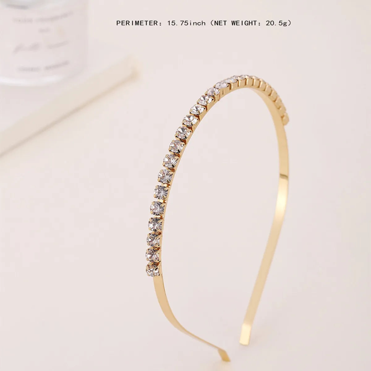 Women'S Simple Style Solid Color Alloy Plating Inlay Rhinestones Hair Band