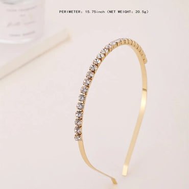 Women'S Simple Style Solid Color Alloy Plating Inlay Rhinestones Hair Band