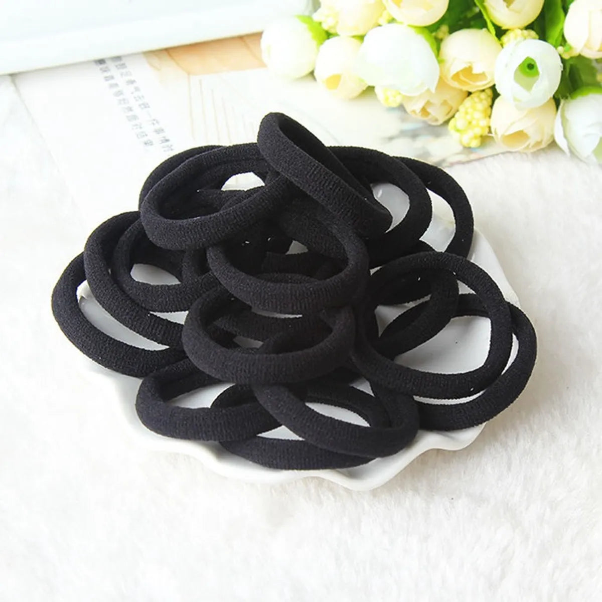 Women'S Simple Style Solid Color Cloth Hair Tie Rubber Band