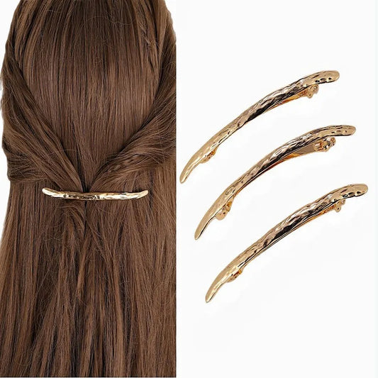 Women'S Simple Style Solid Color Metal Plating Hair Clip