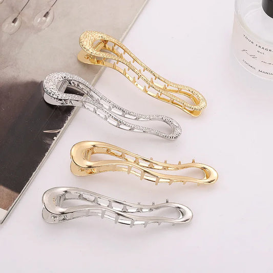 Women'S Simple Style Solid Color Metal Plating Hair Clip