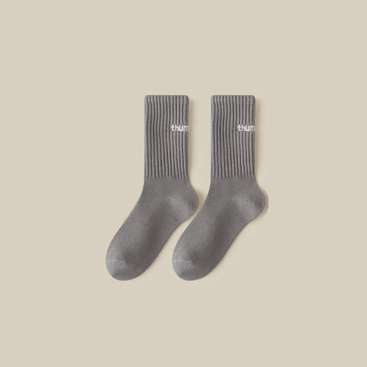 Women'S Simple Style Solid Color Polyester Crew Socks A Pair