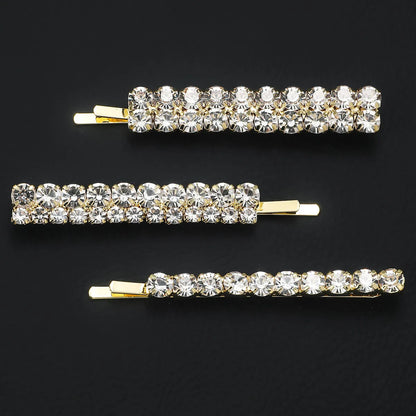 Women'S Simple Style Solid Color Rhinestone Plating Hair Clip