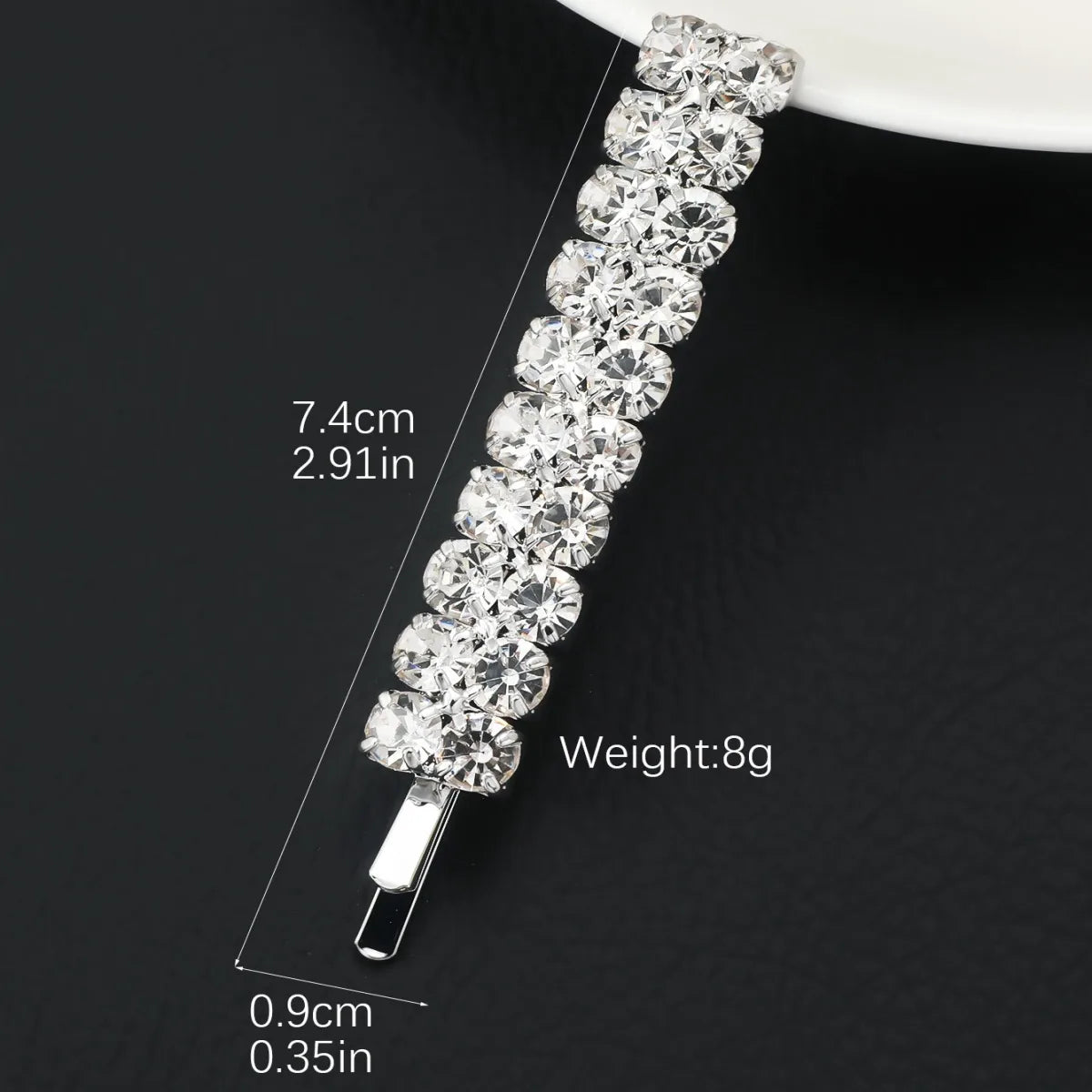 Women'S Simple Style Solid Color Rhinestone Plating Hair Clip