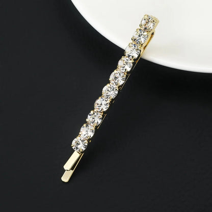 Women'S Simple Style Solid Color Rhinestone Plating Hair Clip