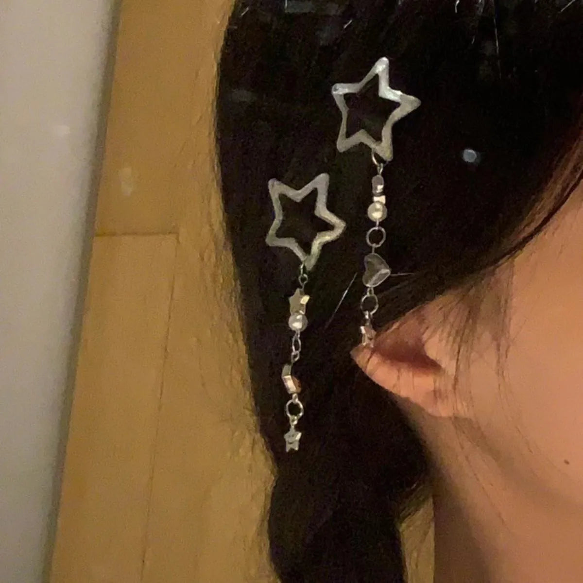 Women'S Simple Style Star Heart Shape Plastic Iron Plating Hair Clip