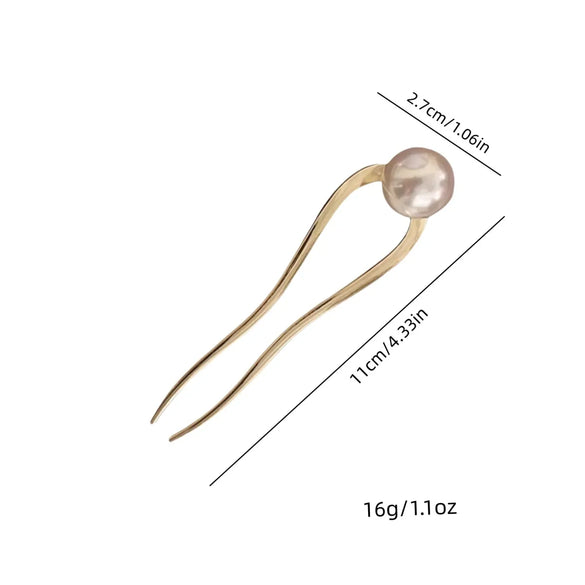 Women'S Simple Style U Shape Artificial Pearl Alloy Plating Hairpin