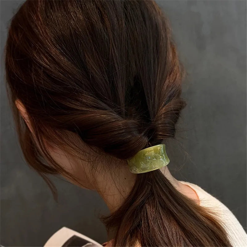 Women'S Simple Style U Shape Nylon Resin Acetic Acid Sheets Hair Tie