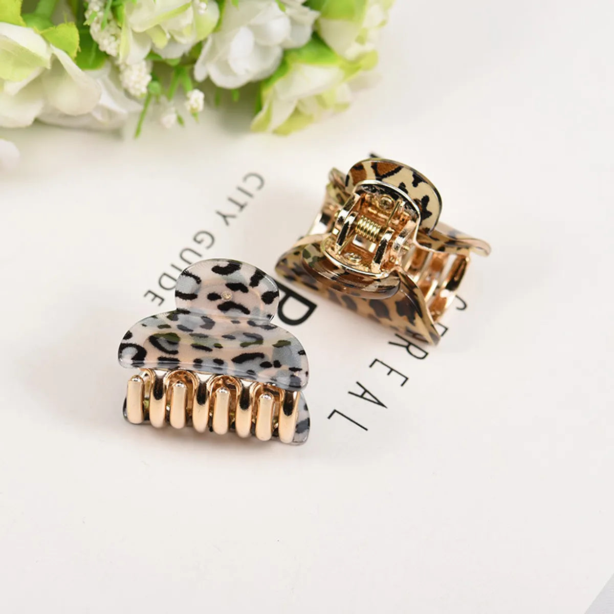 Women'S Streetwear Leopard Arylic Carving Hair Claws