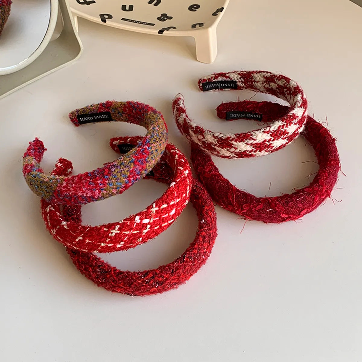 Women'S Sweet Argyle Cloth Sponge Knit Hair Band