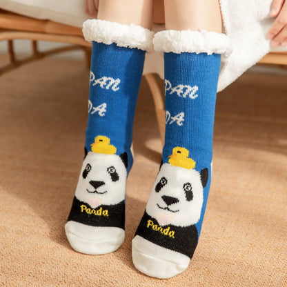 Women'S Sweet Cartoon Snowman Polyacrylonitrile Fiber Crew Socks A Pair