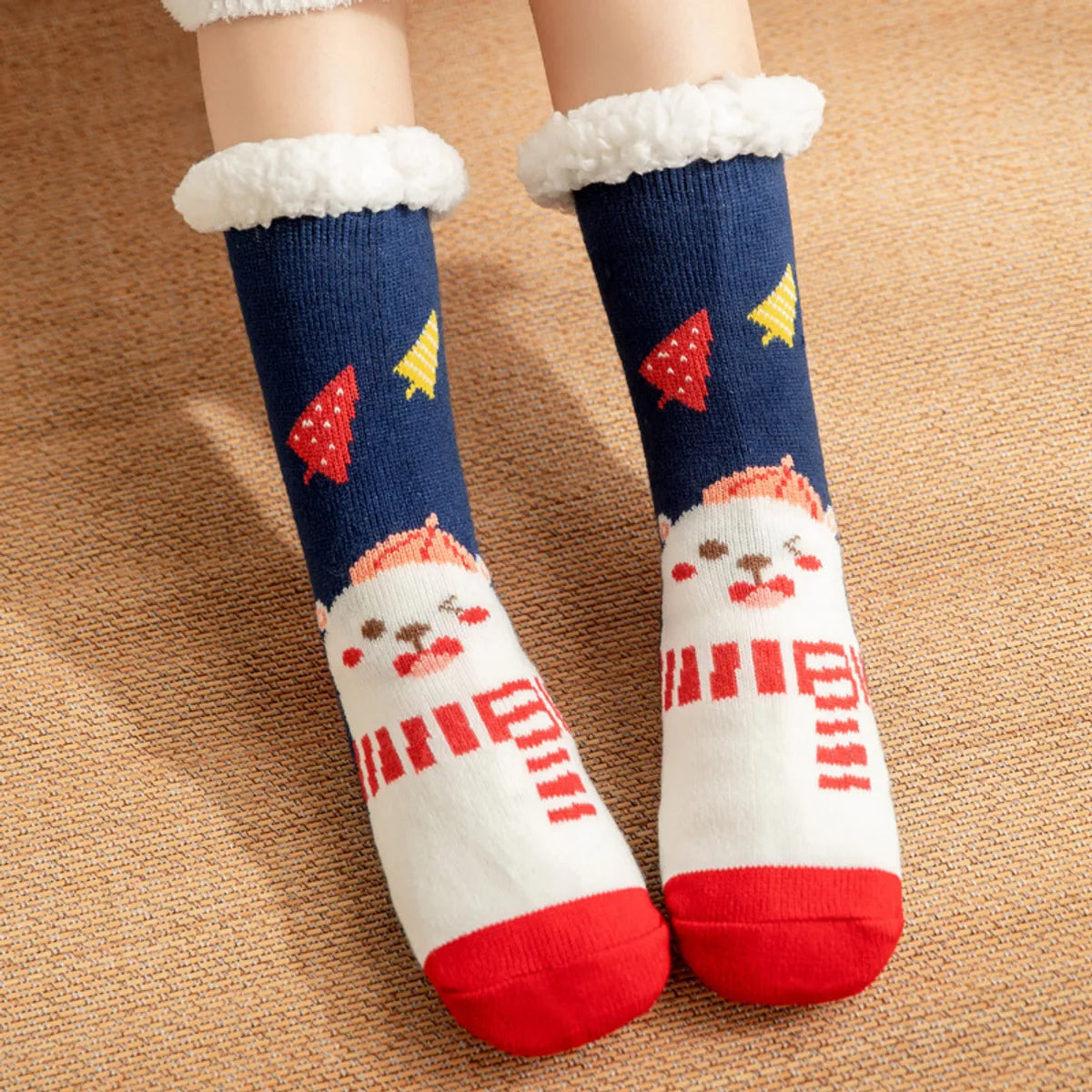 Women'S Sweet Cartoon Snowman Polyacrylonitrile Fiber Crew Socks A Pair