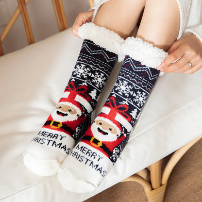 Women'S Sweet Cartoon Snowman Polyacrylonitrile Fiber Crew Socks A Pair