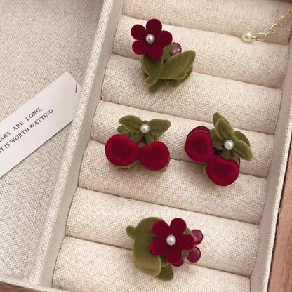 Women'S Sweet Cherry Flower Alloy Hair Clip