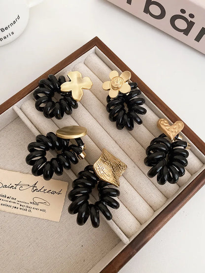 Women'S Sweet Floral Metal Hair Tie