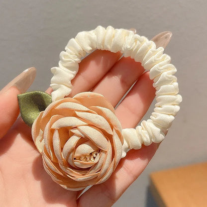 Women'S Sweet Flower Cloth Rubber Band