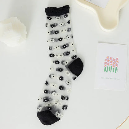 Women'S Sweet Flower Nylon Ankle Socks A Pair