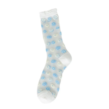 Women'S Sweet Flower Nylon Ankle Socks A Pair