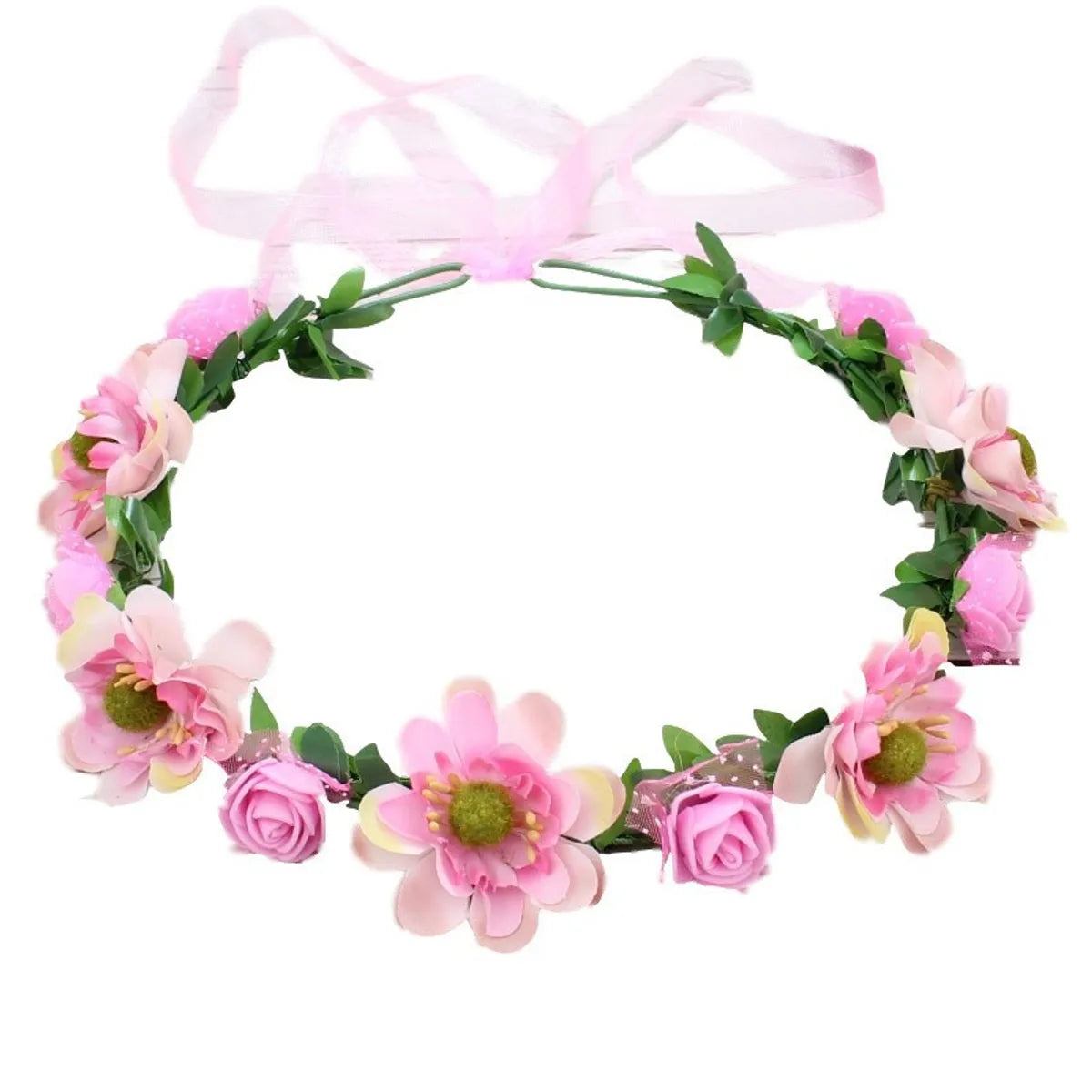 Women'S Sweet Flower Plastic Wreath