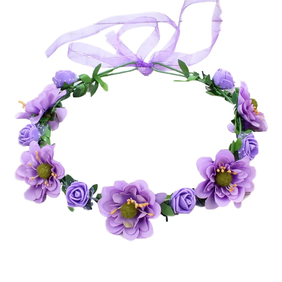 Women'S Sweet Flower Plastic Wreath