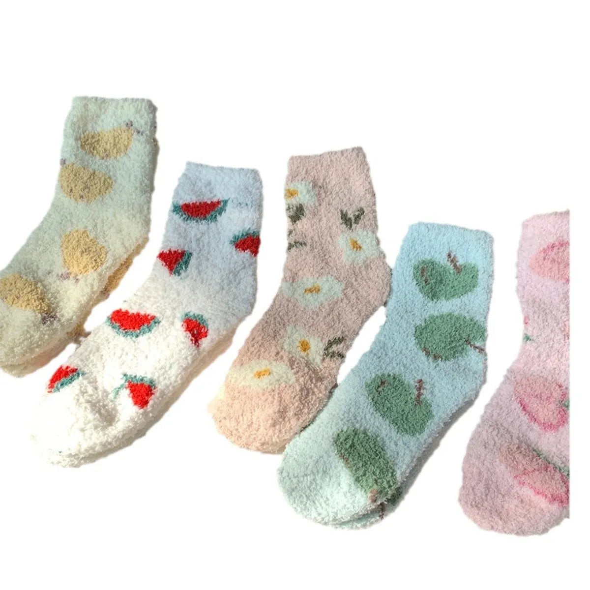 Women'S Sweet Fruit Flower Polyester Crew Socks A Pair