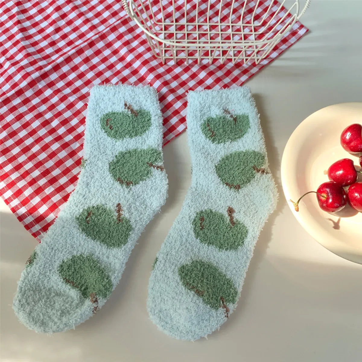 Women'S Sweet Fruit Flower Polyester Crew Socks A Pair