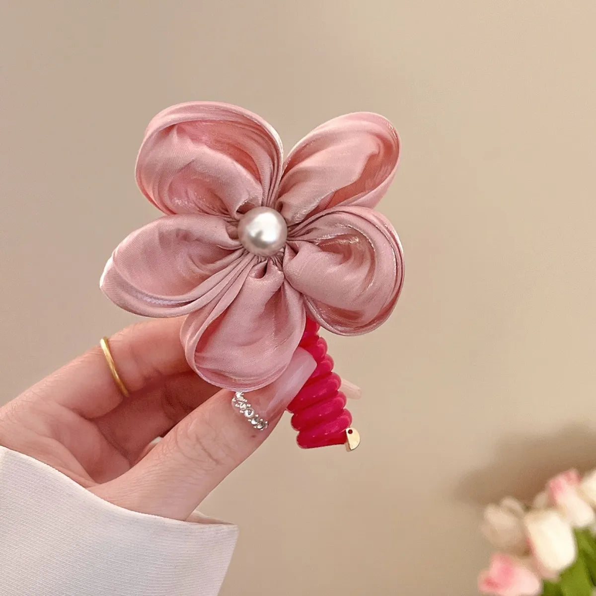 Women'S Sweet Heart Shape Plastic Hair Tie