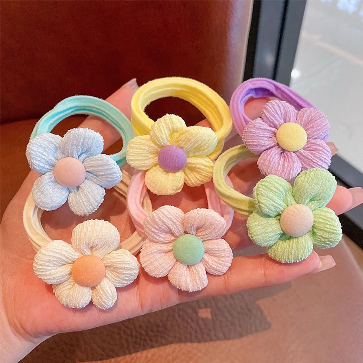 Women'S Sweet Korean Style Flower Bow Knot Polyester Hair Tie