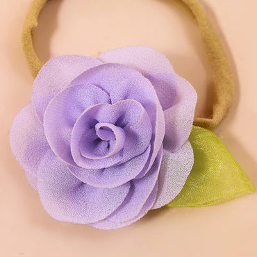 Women'S Sweet Korean Style Flower Nylon Chiffon Hair Tie