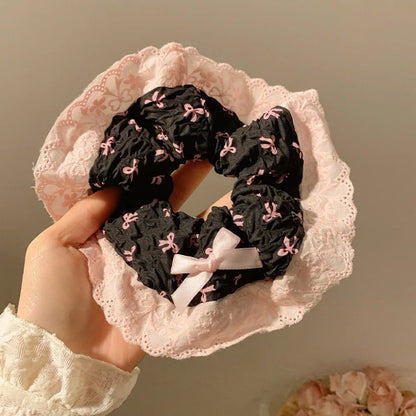 Women'S Sweet Korean Style Polka Dots Bow Knot Hair Tie