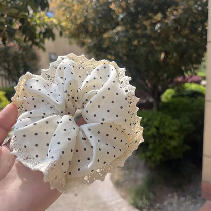 Women'S Sweet Korean Style Polka Dots Bow Knot Hair Tie