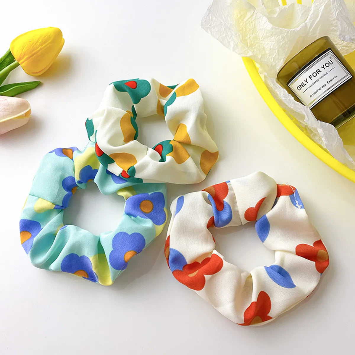 Women'S Sweet Pastoral Flower Cloth Hair Tie