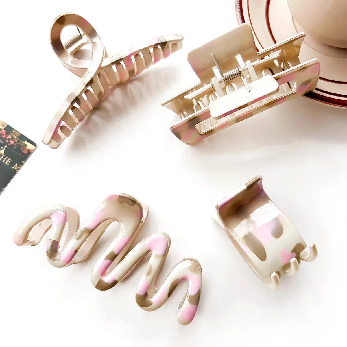 Women'S Sweet Printing Plastic Hair Clip