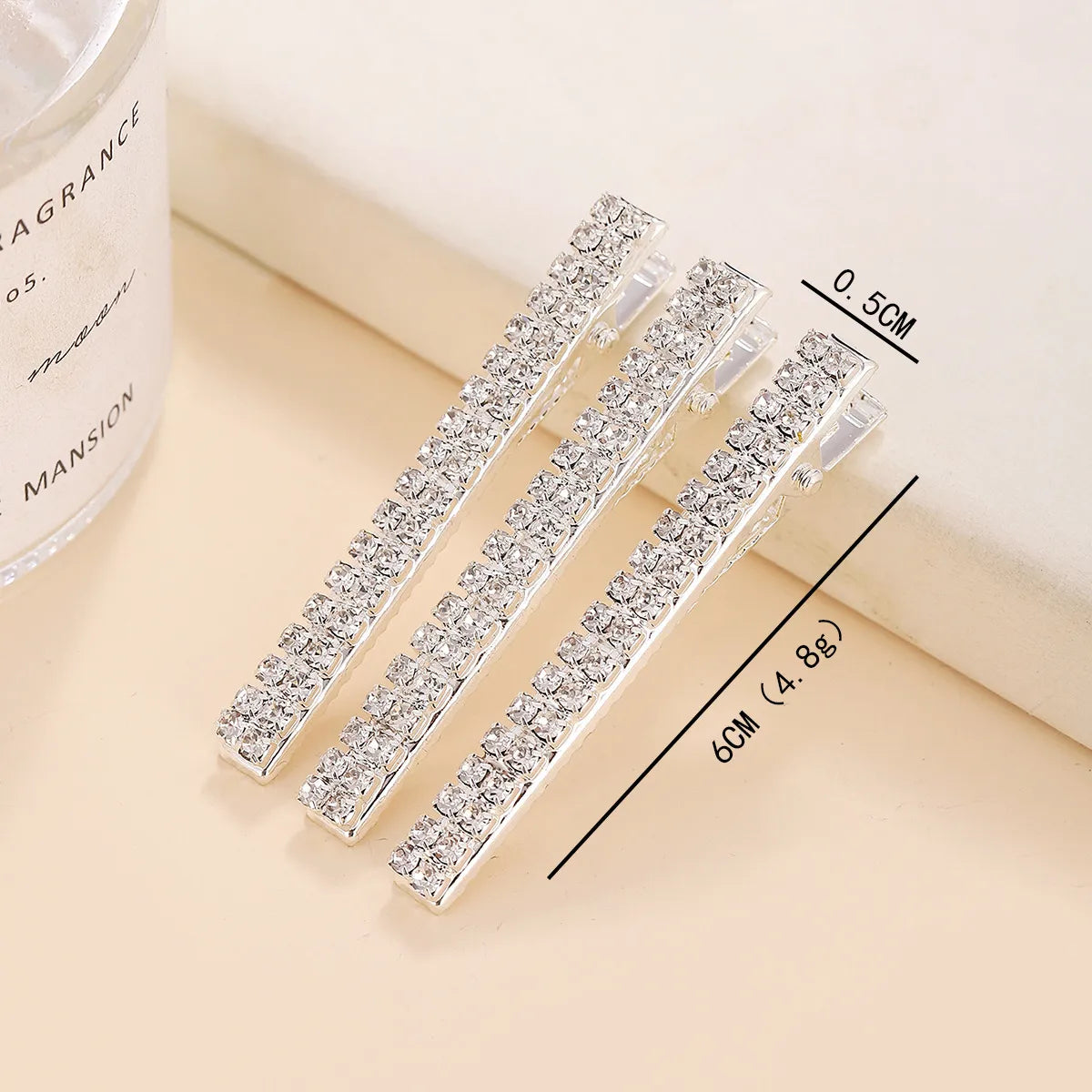 Women'S Sweet Shiny Solid Color Rhinestone Plating Hair Clip