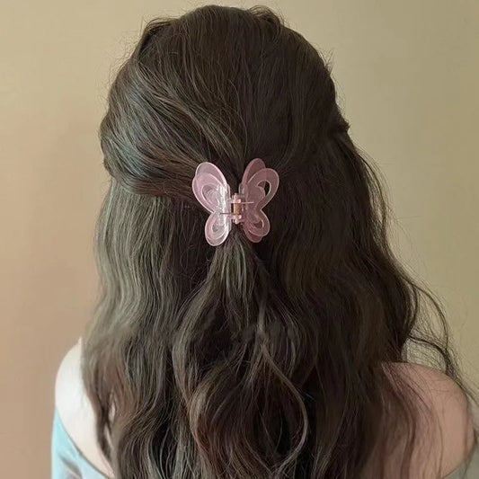 Women'S Sweet Simple Style Butterfly Arylic Hair Claws