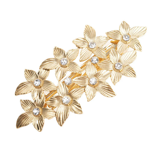 Women'S Sweet Simple Style Flower Alloy Inlay Rhinestones Hair Clip