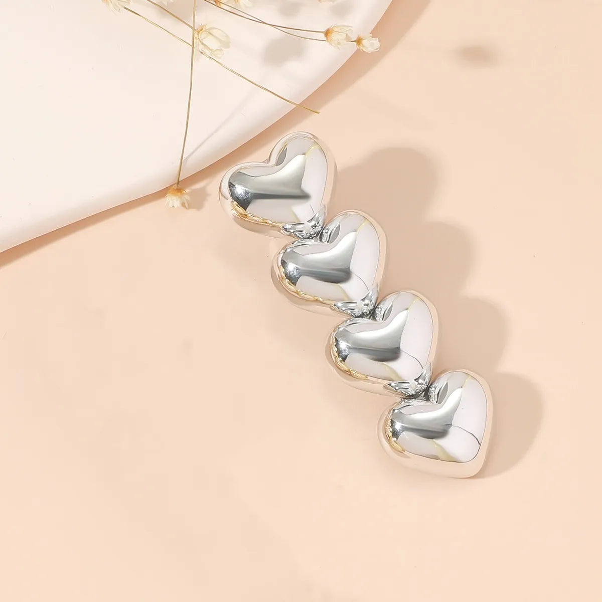 Women'S Sweet Simple Style Heart Shape Alloy Plating Hair Clip