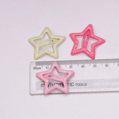 Women'S Sweet Simple Style Pentagram Metal Epoxy Hair Clip