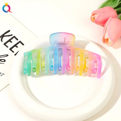 Women'S Sweet Simple Style Rainbow Plastic Hair Claws