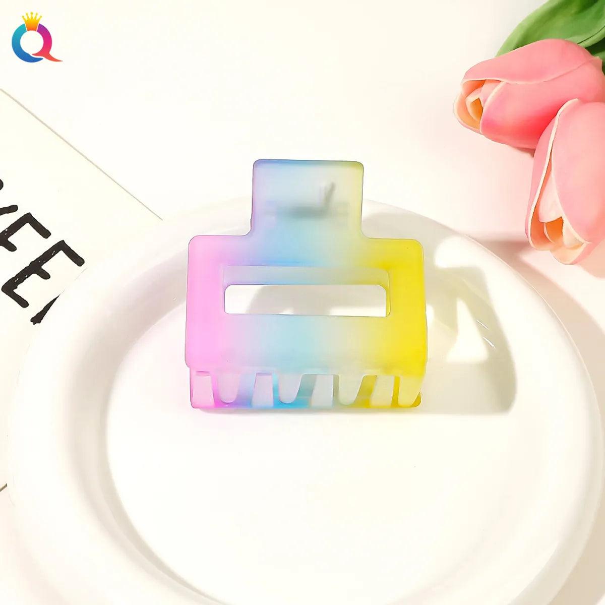 Women'S Sweet Simple Style Rainbow Plastic Hair Claws