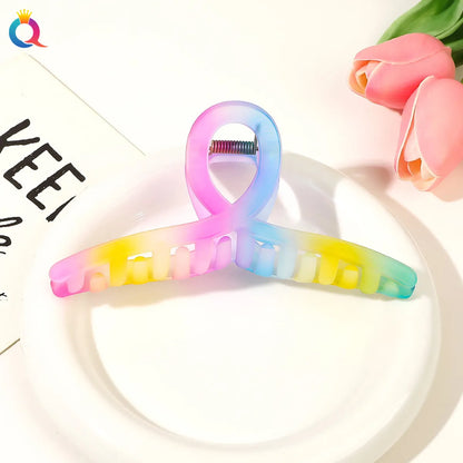 Women'S Sweet Simple Style Rainbow Plastic Hair Claws