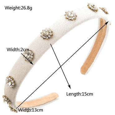 Women'S Vacation Modern Style Classic Style Flower Alloy Cloth Rhinestone Inlay Rhinestones Hair Band