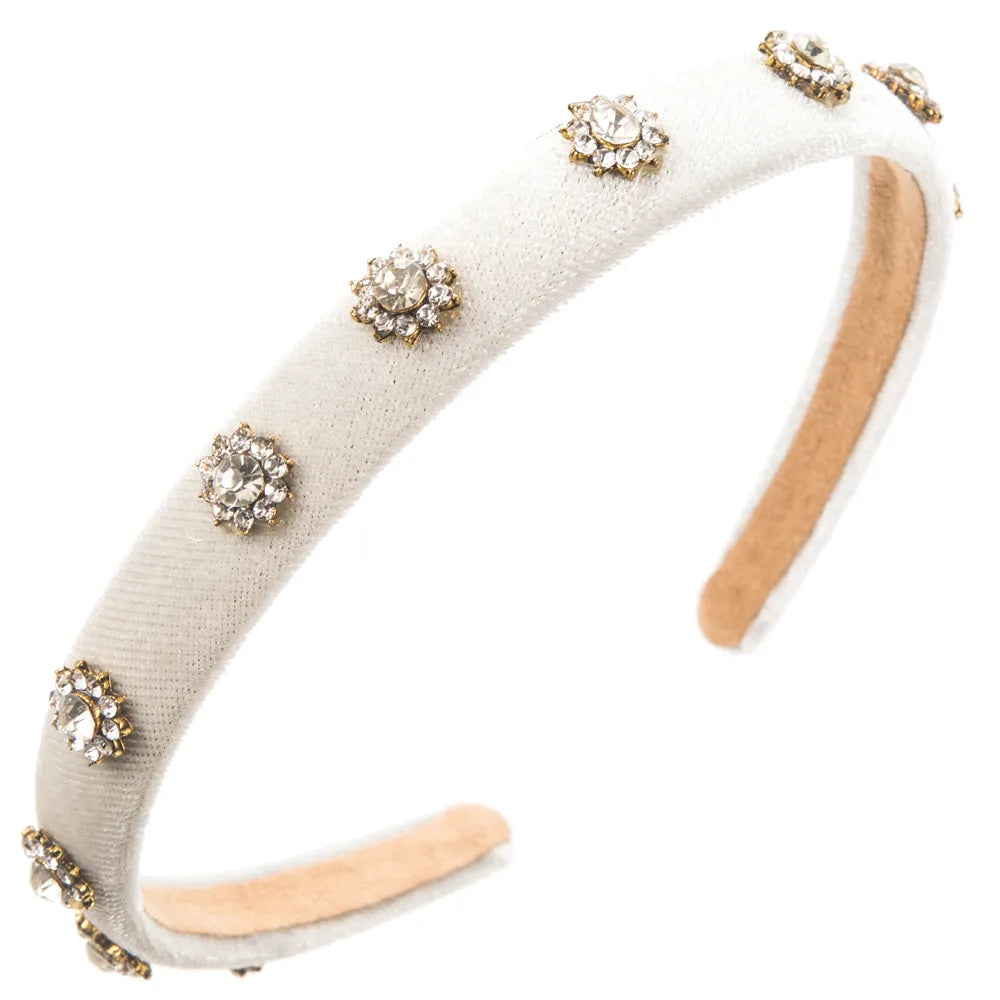 Women'S Vacation Modern Style Classic Style Flower Alloy Cloth Rhinestone Inlay Rhinestones Hair Band