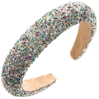 Women'S Vacation Modern Style Shiny U Shape Rhinestone Sponge Inlay Sequins Rhinestones Pearl Hair Band