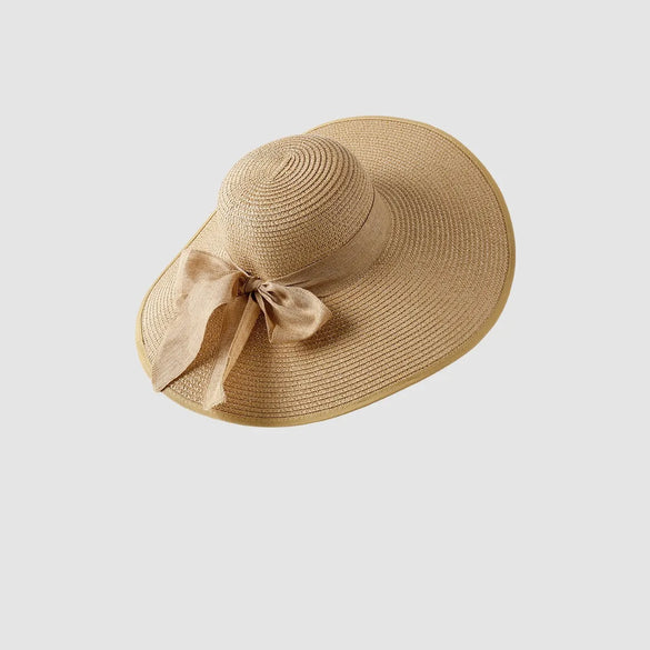 Women'S Vacation Simple Style Letter Solid Color Big Eaves Straw Hat