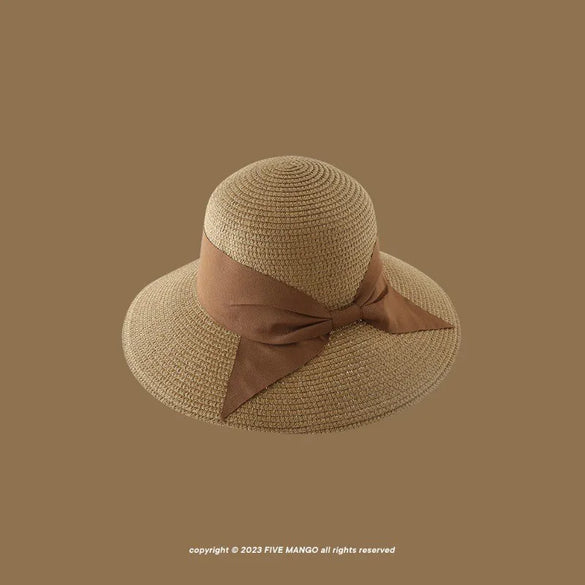 Women'S Vacation Simple Style Letter Solid Color Big Eaves Straw Hat