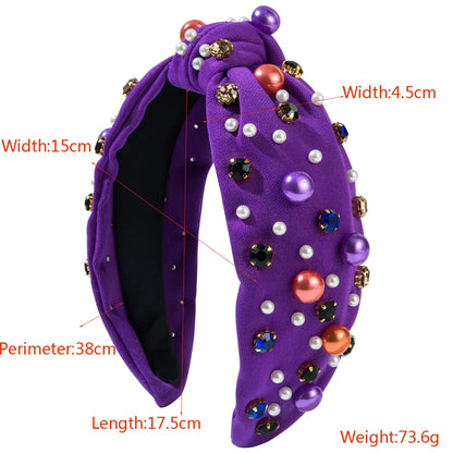 Women'S Vintage Style Classic Style Round Alloy Cloth Rhinestone Inlay Rhinestones Pearl Hair Band